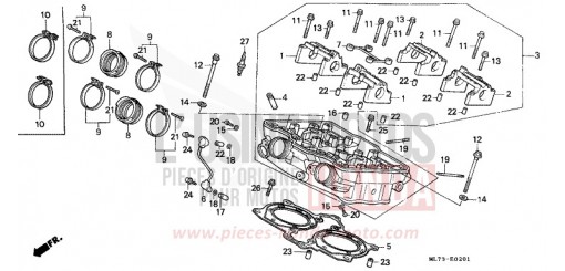 CYLINDER HEAD (2) VFR750FK de 1989